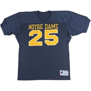 Vintage 90s Champion Mesh Football Jersey Notre Dame Fighting Irish Sz Large #25